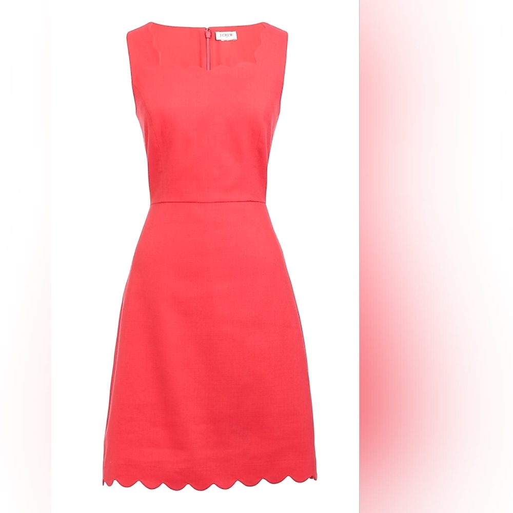 J Crew Factory Basketweave scallop-edge dress, NWT Size 12